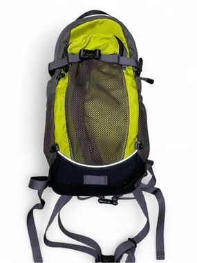 Y2K mec lime green and grey small day pack backpack